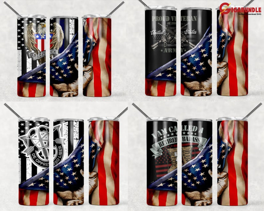 Bundle Of 23+ Army Veteran Nurse Fire Fighter Usa Flag Sublimation Designs Downloads - Male Skinny