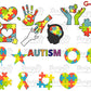 Autism Svg Bundle Awareness Quote Au-Some Mom Puzzle Ribbon Piece