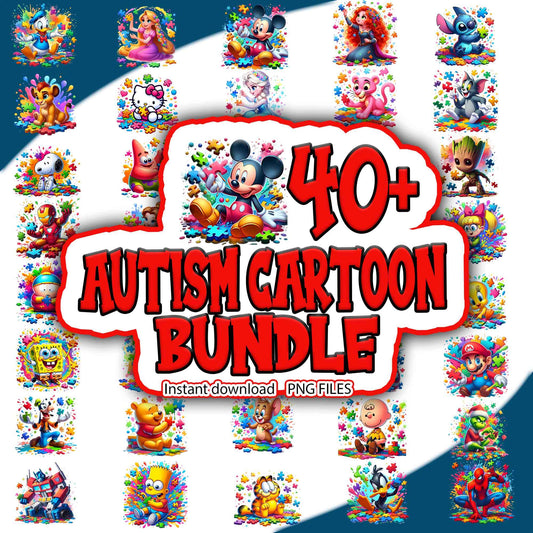 40+ Cartoon Autism bundle PNG files