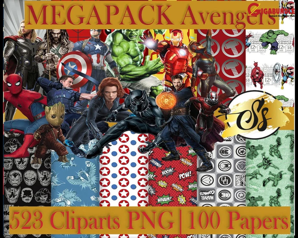 Avengers Clipart Super Heroes Png Birthday Digital Paper Sublimation Party 141