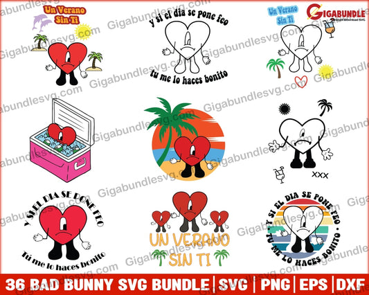 Bad Bunny Bundle Svg Png Dxf Eps