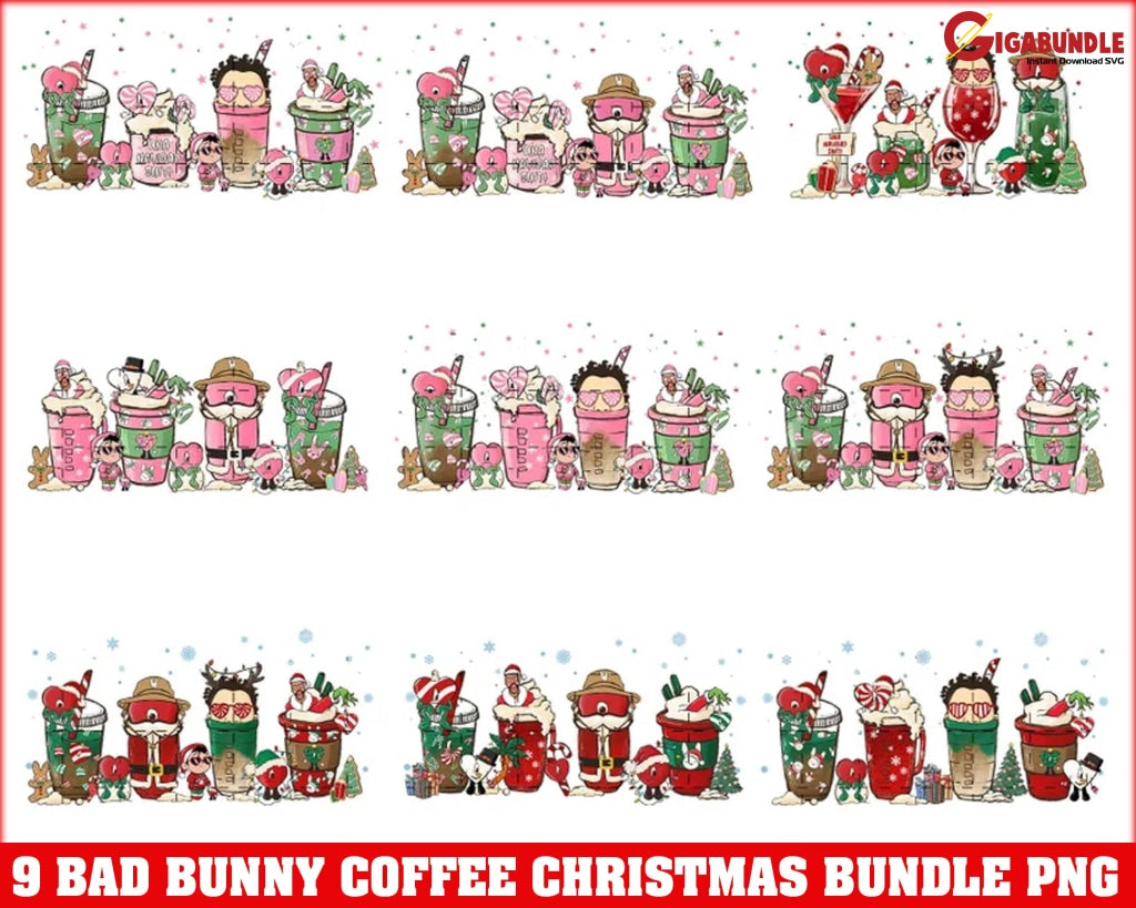 Bad Bunny Christmas Coffee Png Png Una Navidad Sin Ti Baby Benito Hand Drawn