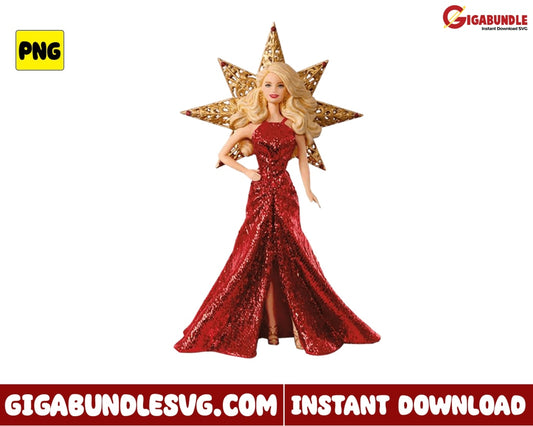 Barbie 2017 Holiday Doll Png Style Fashion Brand - Instant Download
