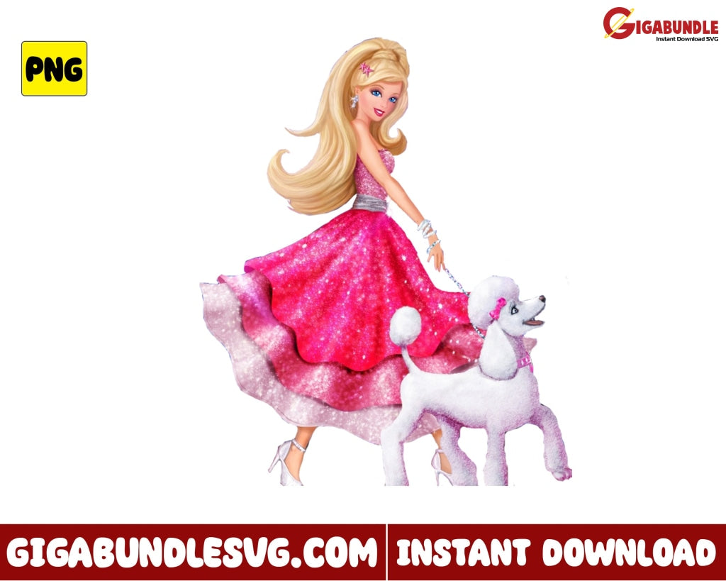 Barbie And Dog Png Girl Movie Cartoon - Instant Download