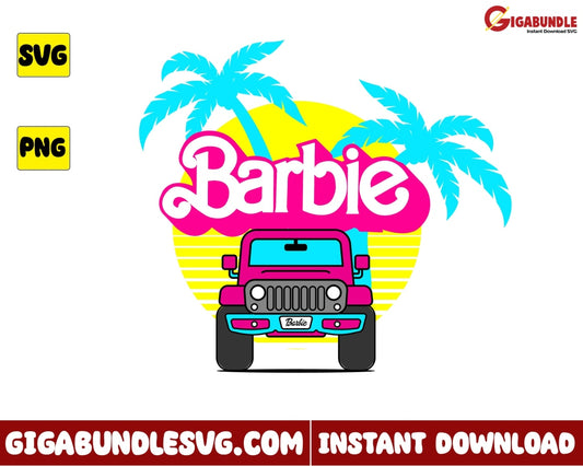 Barbie Beach Svg Malibu Princess Car - Instant Download