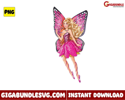 Barbie Butterfly Png Cartoon - Instant Download