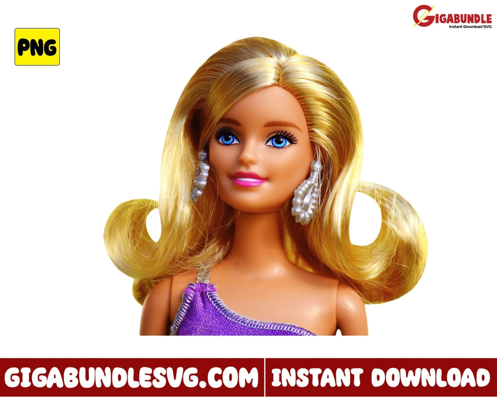 Barbie Doll Png Face Movie Cartoon - Instant Download