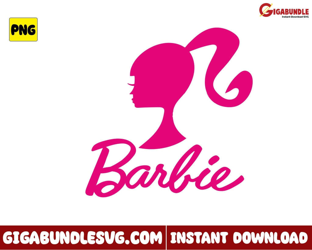 Barbie Girl Logo Png Doll Character Cartoon - Instant Download