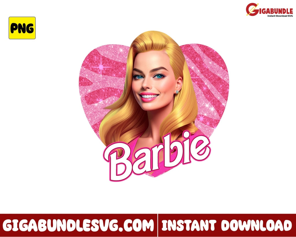 Barbie Girl Png Heart - Instant Download