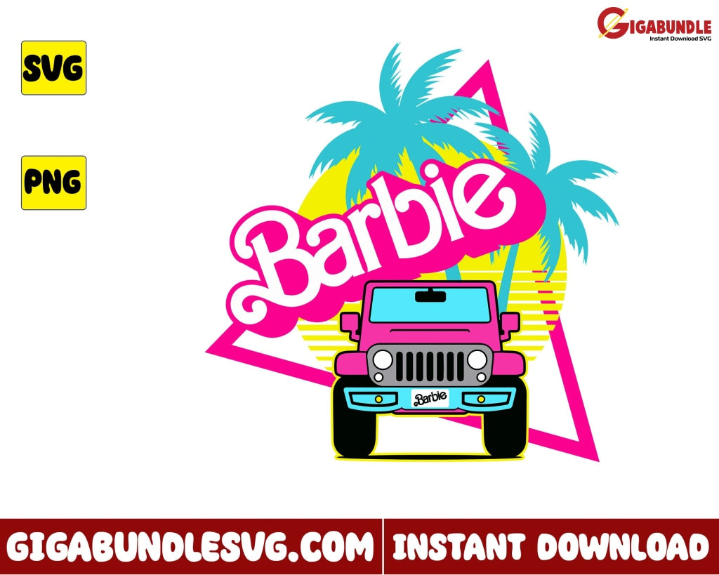 Barbie Logo Svg Princess Car Cartoon - Instant Download