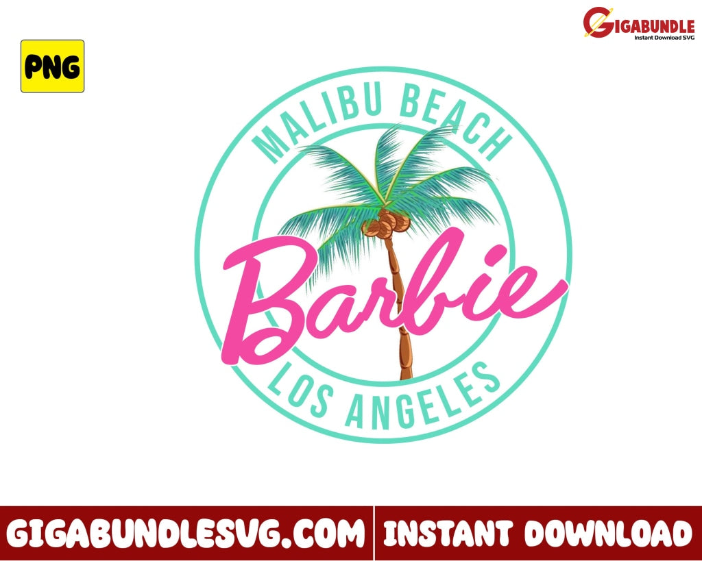 Barbie Malibu Png Logo - Instant Download