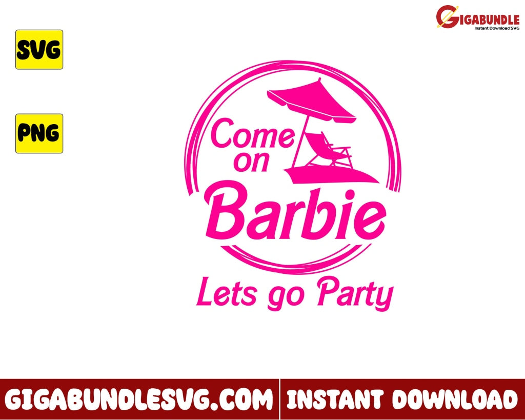 Barbie Party Svg Birthday Logo Girl Cartoon - Instant Download