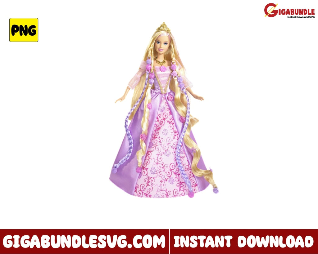 Barbie Princess Doll Png Movie Cartoon - Instant Download