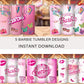 Barbie Tumbler Desig 20 Oz Straight Design Bundle Barbie Wrap Sublimation Wraps Png