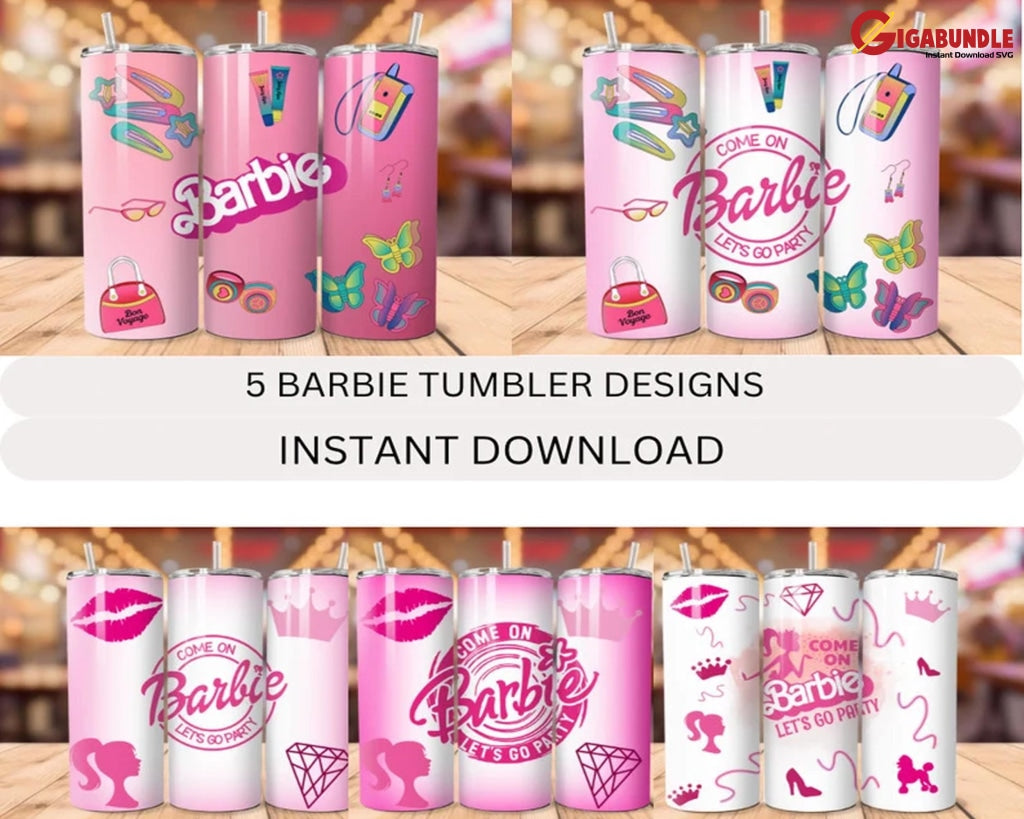 Barbie Tumbler Desig 20 Oz Straight Design Bundle Barbie Wrap Sublimation Wraps Png