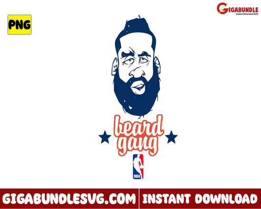 Beard Gang Png James Harden Basketball Nba New Nba Bootleg - Instant Download