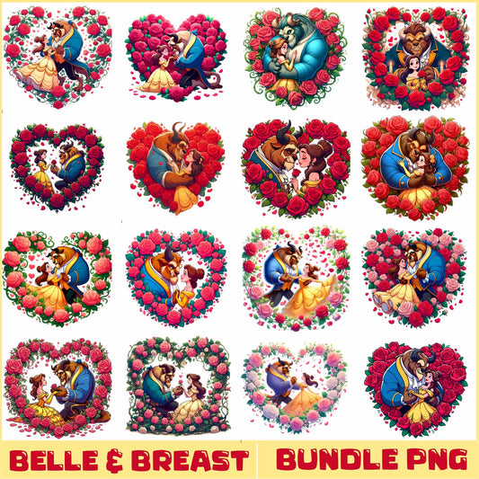 Belle And The Beast Valentine Bundle Png