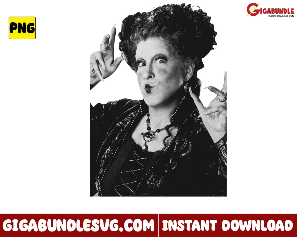 Bette Midler Png Hocus Pocus Witch Halloween - Instant Download