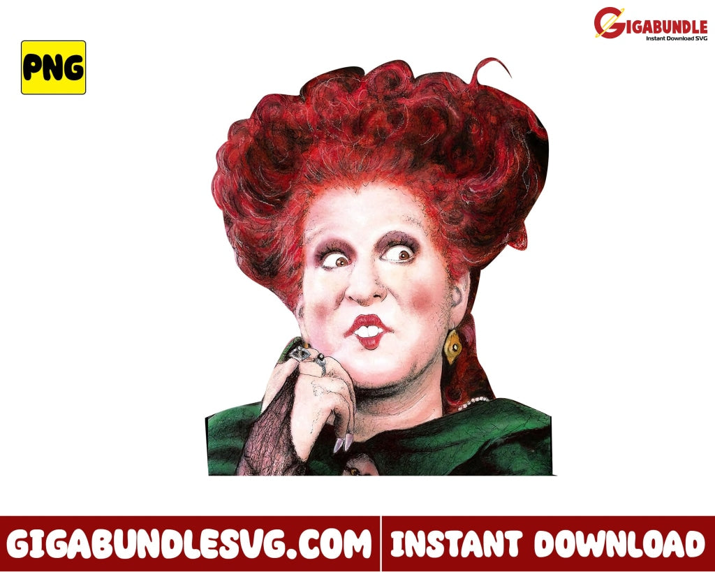 Bette Midler Png Sanderson Sister Witch Disney Halloween - Instant Download