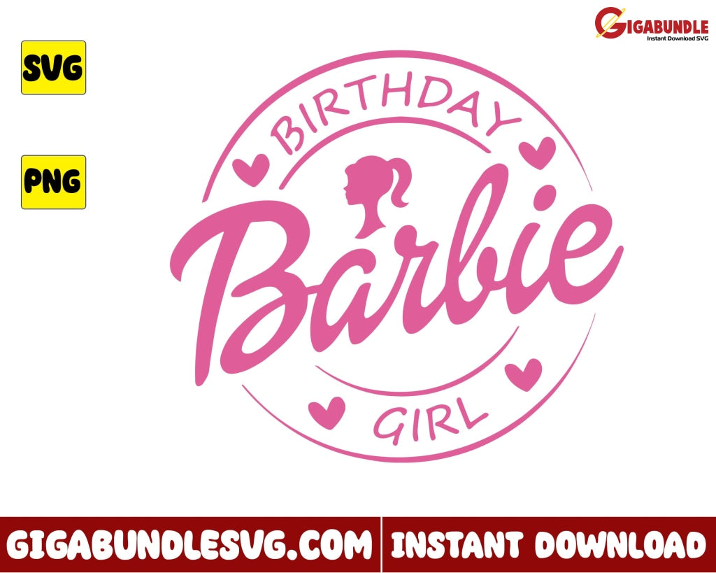 Birthday Girl Svg Barbie Cartoon - Instant Download