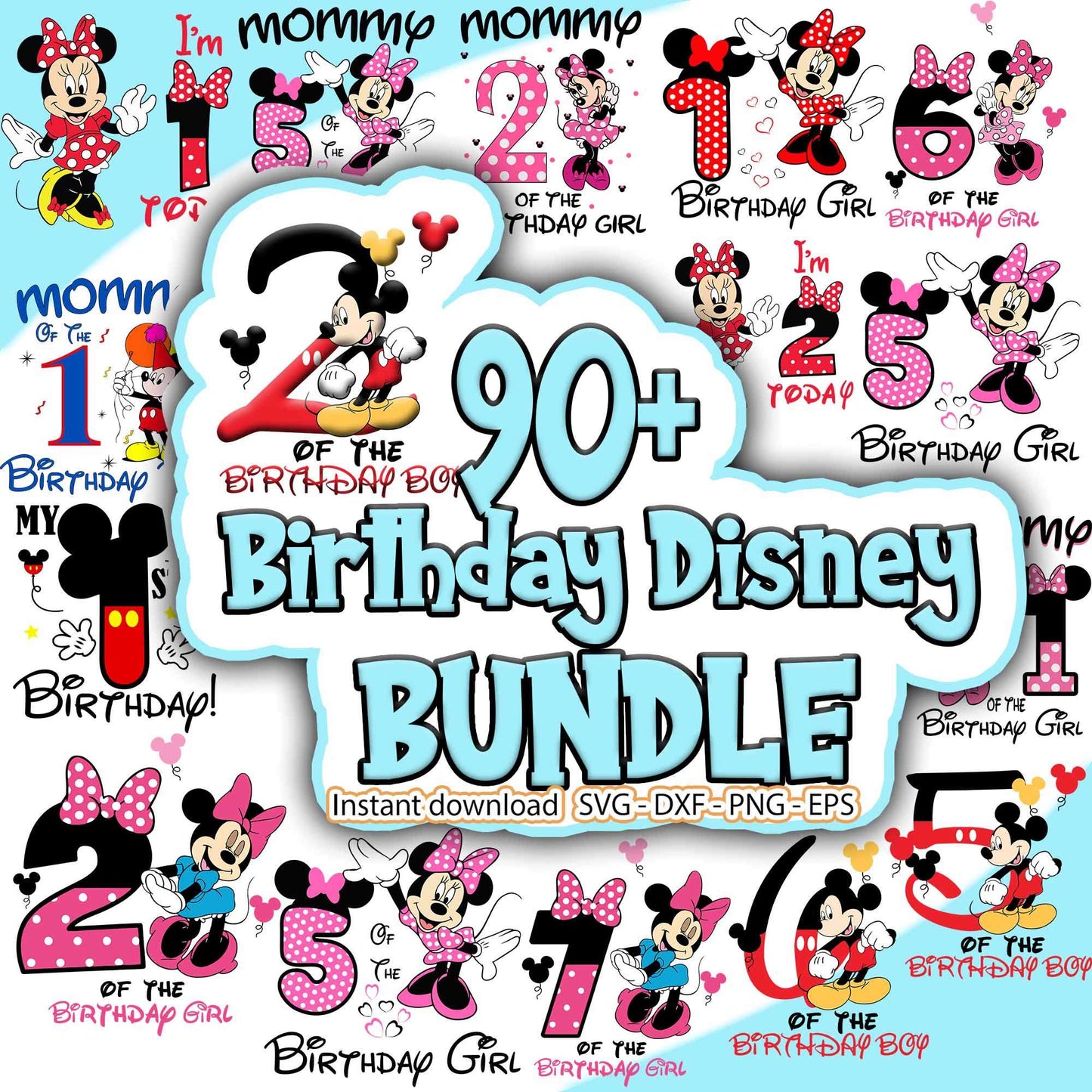 Birthday Disney Png Bundle