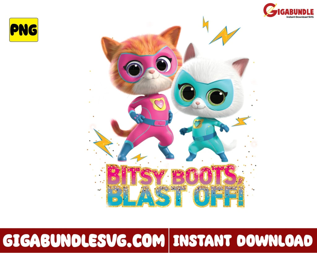 Bitsy Boots Blast Off Png Cat Superkitties Disney - Instant Download