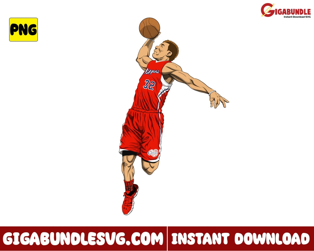 Blake Griffin Dunk Png Slam Basketball New Nba Bootleg - Instant Download