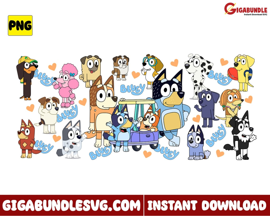 Bluey Character Svg Family Dog Cartoon - Instant Download