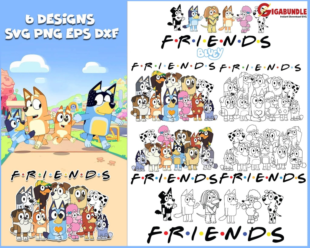 Bluey Friends Png Instant Download And Digital File Ready To Print