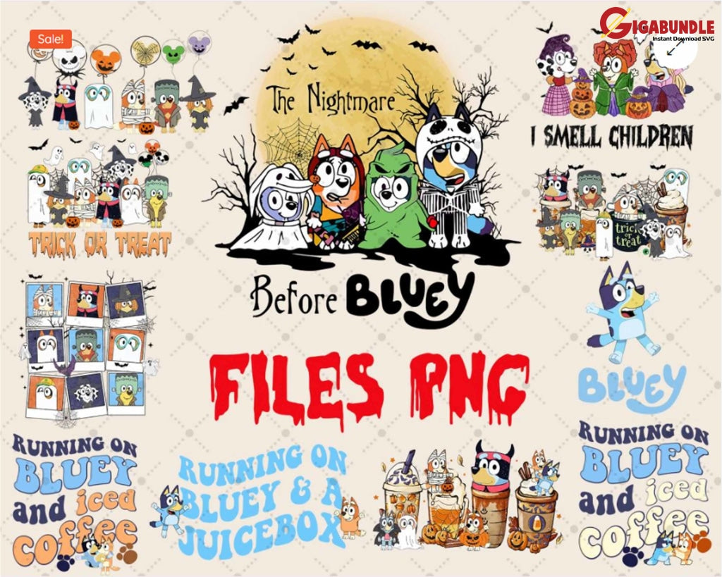Bluey Halloween Png Trick Or Treat Bluey-Instant Download