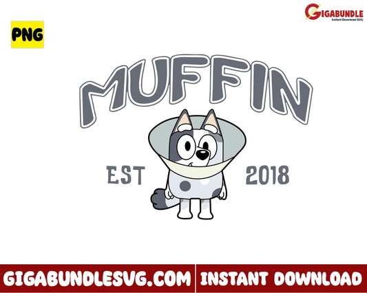 Bluey Muffin Png Est 2018 Disney - Instant Download