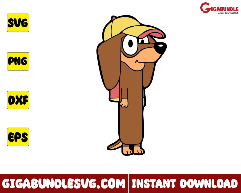 Bluey Snickers Svg Dog Cartoon - Instant Download