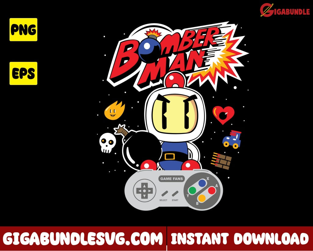 Bomberman Png Mario Super Cartoon - Instant Download