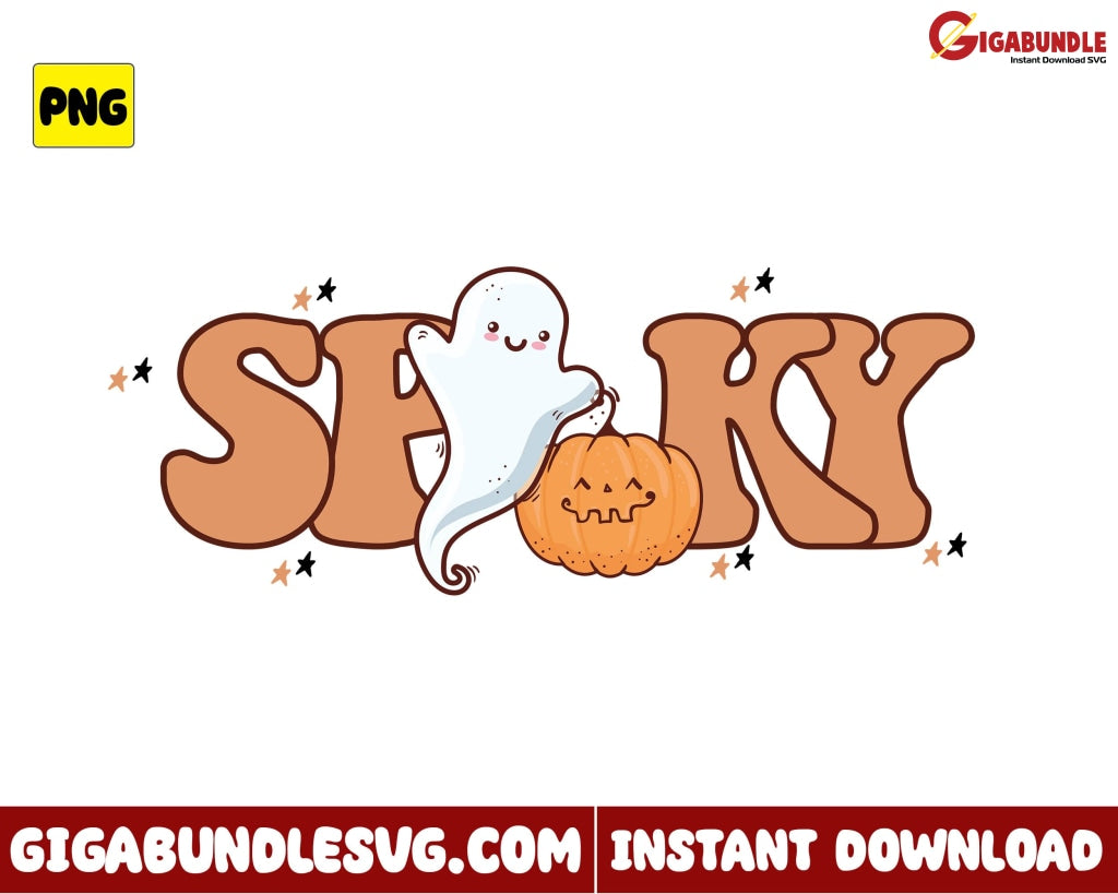 Bone Hand Png Pumpkin And Ghost Retro Halloween - Instant Download