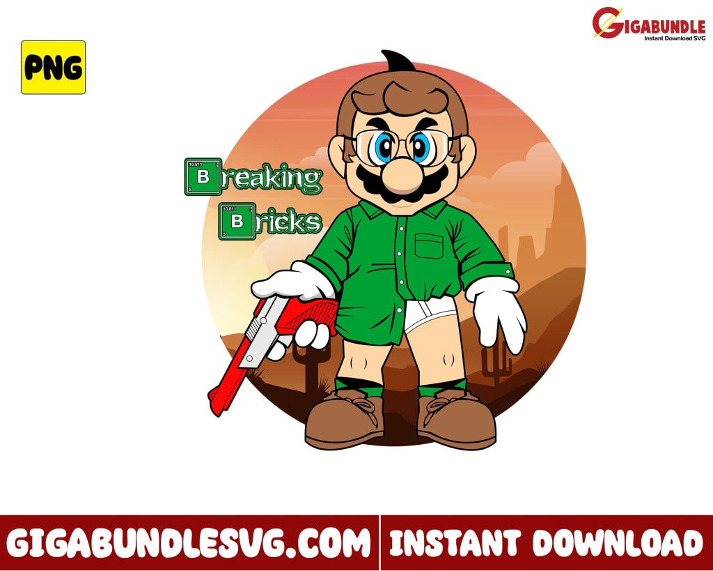 Breaking Bricks Png Mario Game Super Cartoon - Instant Download