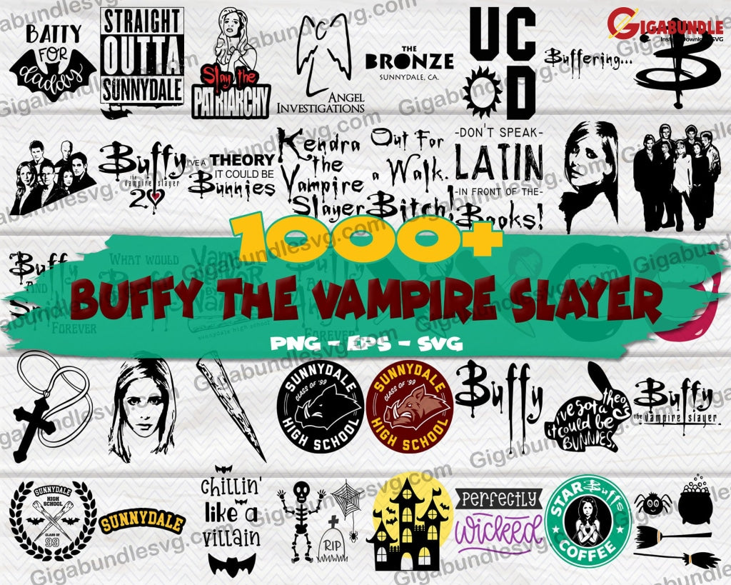 Buffy The Vampire Bundle Svg, Png, Dxf, Eps – Gigabundlesvg