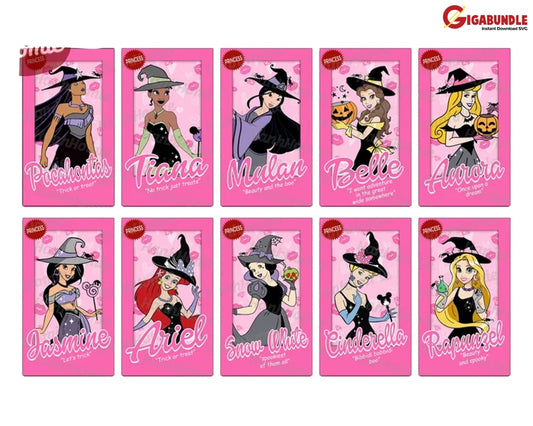 Bundle 10 Halloween Princess Png Trick Or Treat Heart Dolls Png Svg