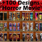 Bundle +100 Design 20Oz Tumbler Png- Horror Movie Template-Halloween Seamless Sublimation