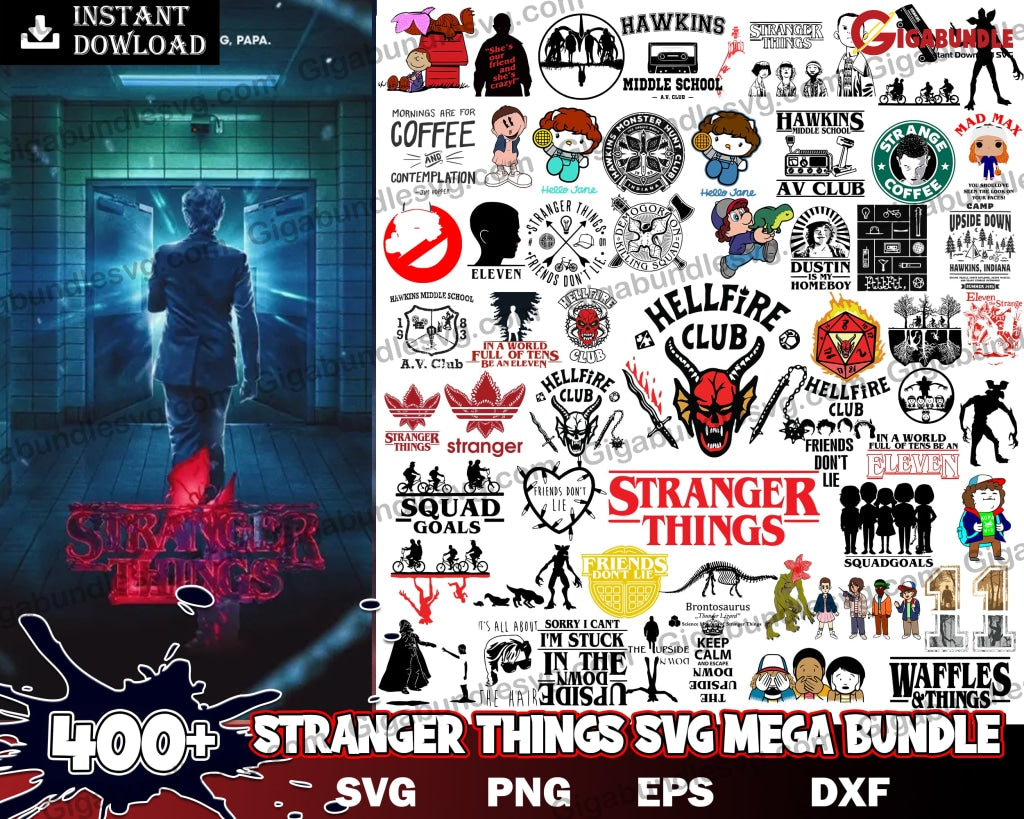 Bundle 400+ Stranger Things Bundle Svg Png Font