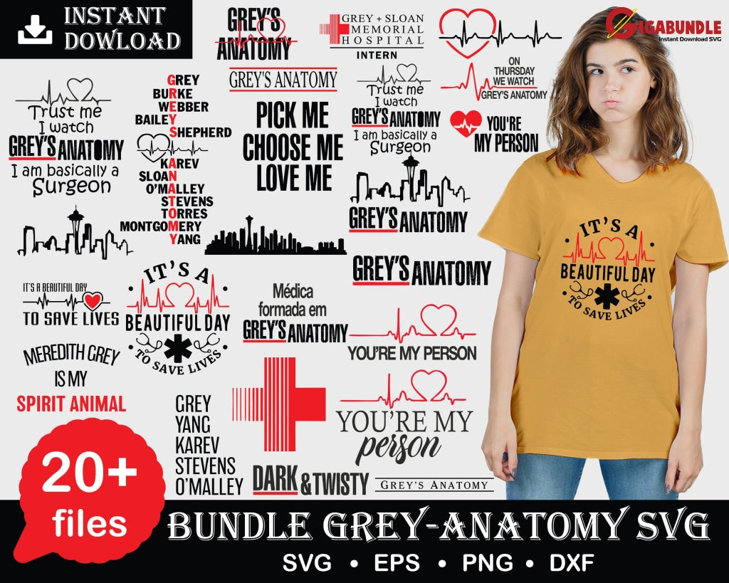 Bundle Greys Anatomy Svg Png Dxf Eps