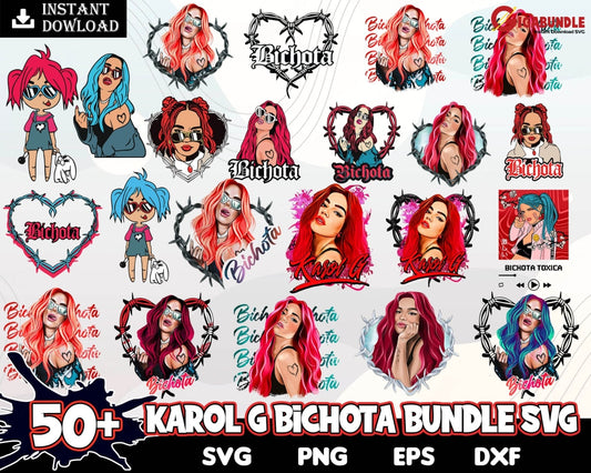 Bundle Karol G Bichota Svg Heart Tattoo Karolg Png Digital Files For Cricut Silhouette Sublimation