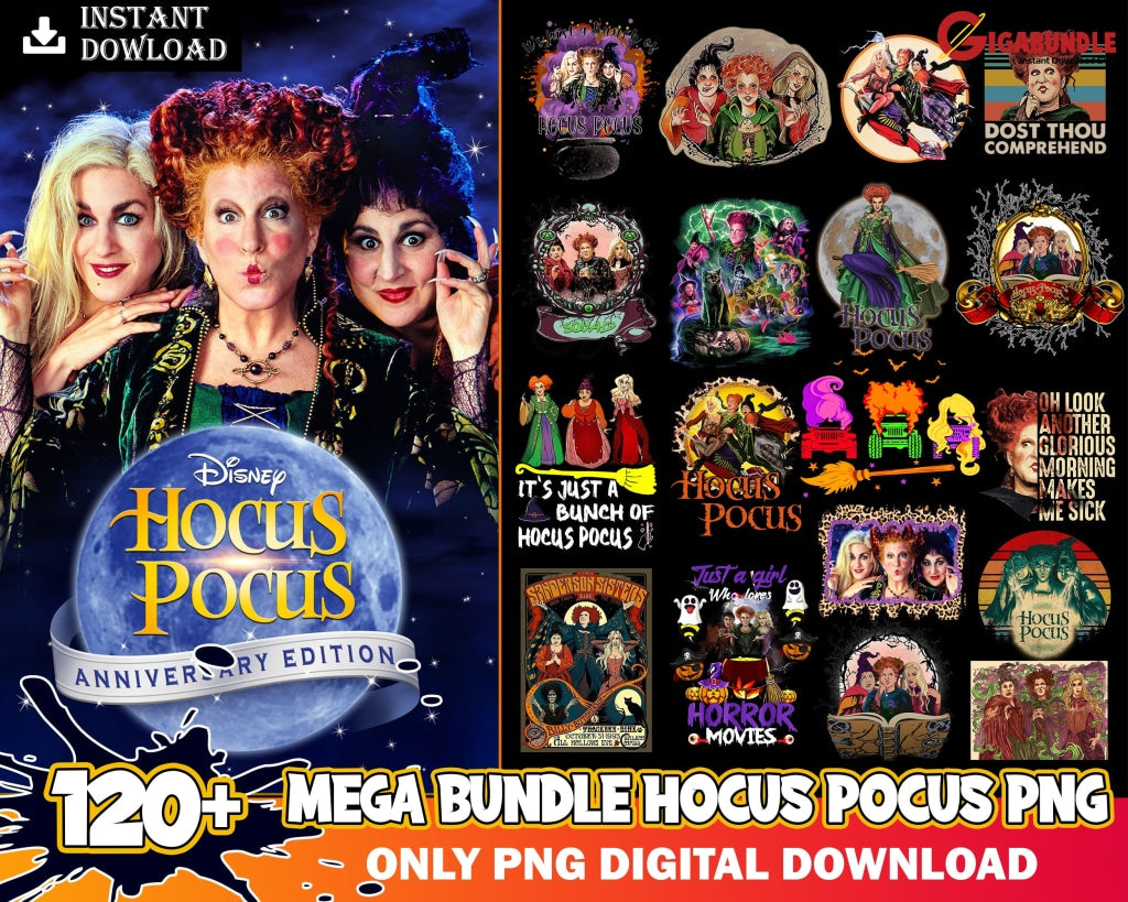 Bundle Sanderson Sisters Png Hocus Pocus Halloween Shirt Png Digital File Sublimation Design Retro