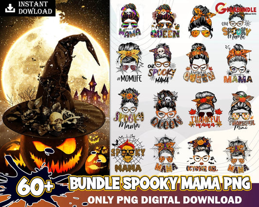 Bundle Spooky Mama Png Digital Download Sublimate Sublimation Witchy Ghost Pumpkin Halloween Cute