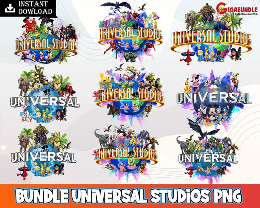 Bundle Universal Studios Png Magical Kingdom Family Vacation Trip 2022 Sublimation Design