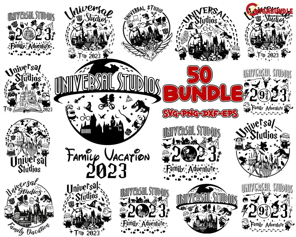 Bundle Universal Studios Svg Magical Kingdom Png Family Vacation Trip 2023 Sublimation Design