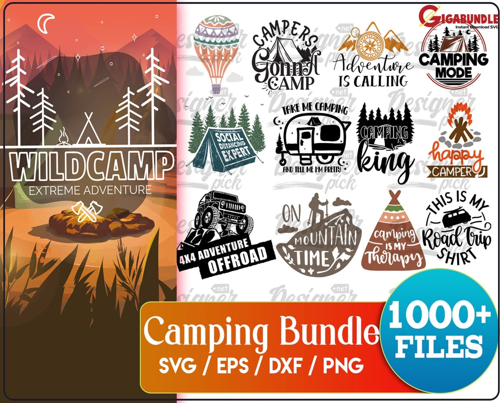 Camping Svg Bundle Design Svg Cut File Adventure Designs Cutfile