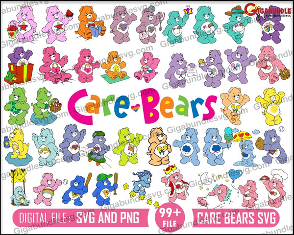 Care Bears Svg, Funshine Bear Svg, Tenderheart Svg, Cheer Bear Svg, Gr ...