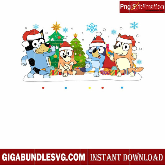 Bluey Cartoon Christmas PNG