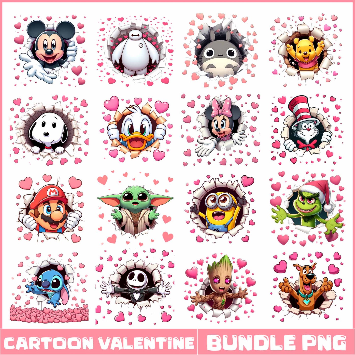 Cartoon Valentine Bundle Png