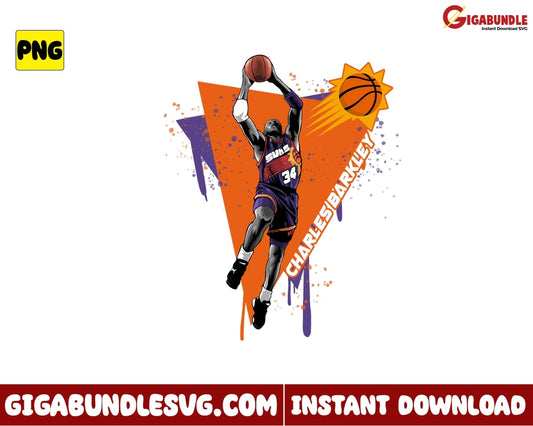 Charles Barkley Png Slam Dunk Basketball New Nba Bootleg - Instant Download